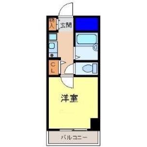 リーガル塚本Ⅱ/RC造9階建/1K/トイレ・バス別/オーナーチェンジ 間取り